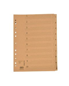 1-10 Index Divider in Craft Paper