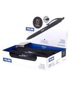 MILAN P1 Black Ballpoint Pen Display 25 pcs