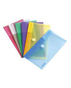 Folders Self Adhesive Hook and Loop Fastener 250mm x 135mm Landscape 6 PCS Assorted colors