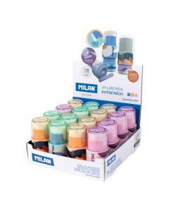 MILAN The Fun Double Eraser and Pencil sharpener Display 16 pcs