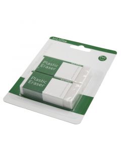 Eraser 60x26x10mm White 2 Pack