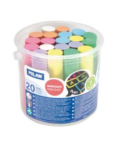 MILAN MAXI Coloured Non-dust Chalks 20pcs