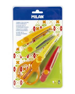 MILAN Zig-zag Scissors 4 Interchangeable Blades Blister