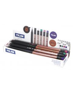 MILAN Copper HB Pencils With Eraser 24pcs Display