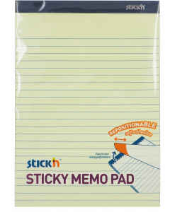 Sticky Memo 254x178 50 Sheets Ruled Yellow