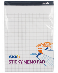 Sticky Memo 254x178 50 Sheets Squared White