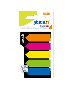 Indexarrow 5 pcs 45x12 25 Sheets Assorted Neon