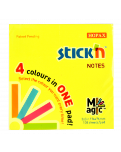 Magic Note Pad 76x76 100 Sheets Assorted Neon