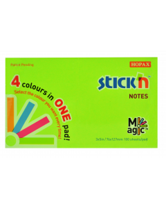 Magic Note Pad 76x127 100 Sheets Assorted Neon