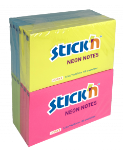 Note Pad 76x127mm 100 Sheets 12 Pack Assorted Neon