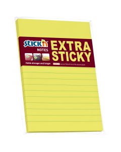 Note Pad Extra Sticky 150x101 90 Sheets Ruled Neon Yellow