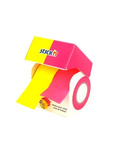 Roll Note Extra Sticky FSC 2x25mmx10m Neon Yellow/Pink