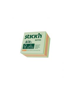 FSC Sticky Notes Cube 250 Sheets 51x51mm Assorted Green 