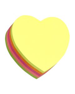 Note Cube 64x67 250 Sheets Heart Assorted Neon