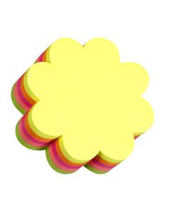 Note Cube 67x67 250 Sheets Flower Assorted Neon