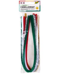 Chenille Wire 50 x 0,8 cm Multi Coloured Glitter w/o Glitter 10pcs