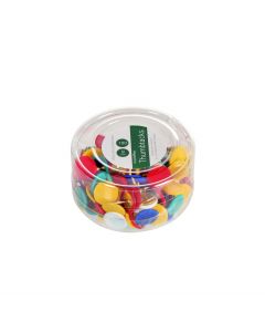 Flat Thumb Tacks 100pcs Assorted Colours