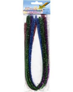 Chenille Wire 50 x 0,8 cm Multi Coloured Glitter 10pcs