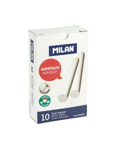 MILAN Non-Dust Calcium Carbonate Chalks White Box 10 