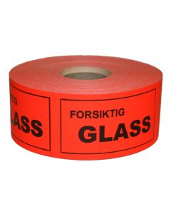 Warning Label Forsiktig Glass