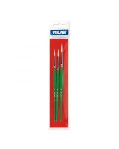 MILAN Paintbrushes Blister Pack 3