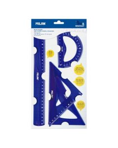 MILAN Flex & Resistant Blue Rulers Kit Blue